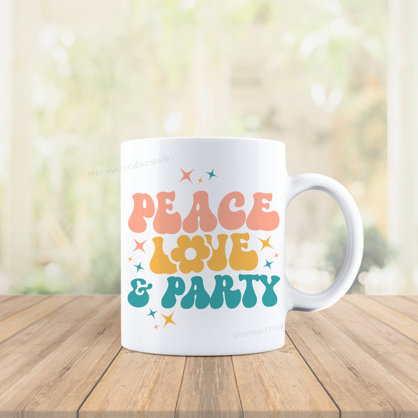 Caneca PEACE,LOVE&PARTY