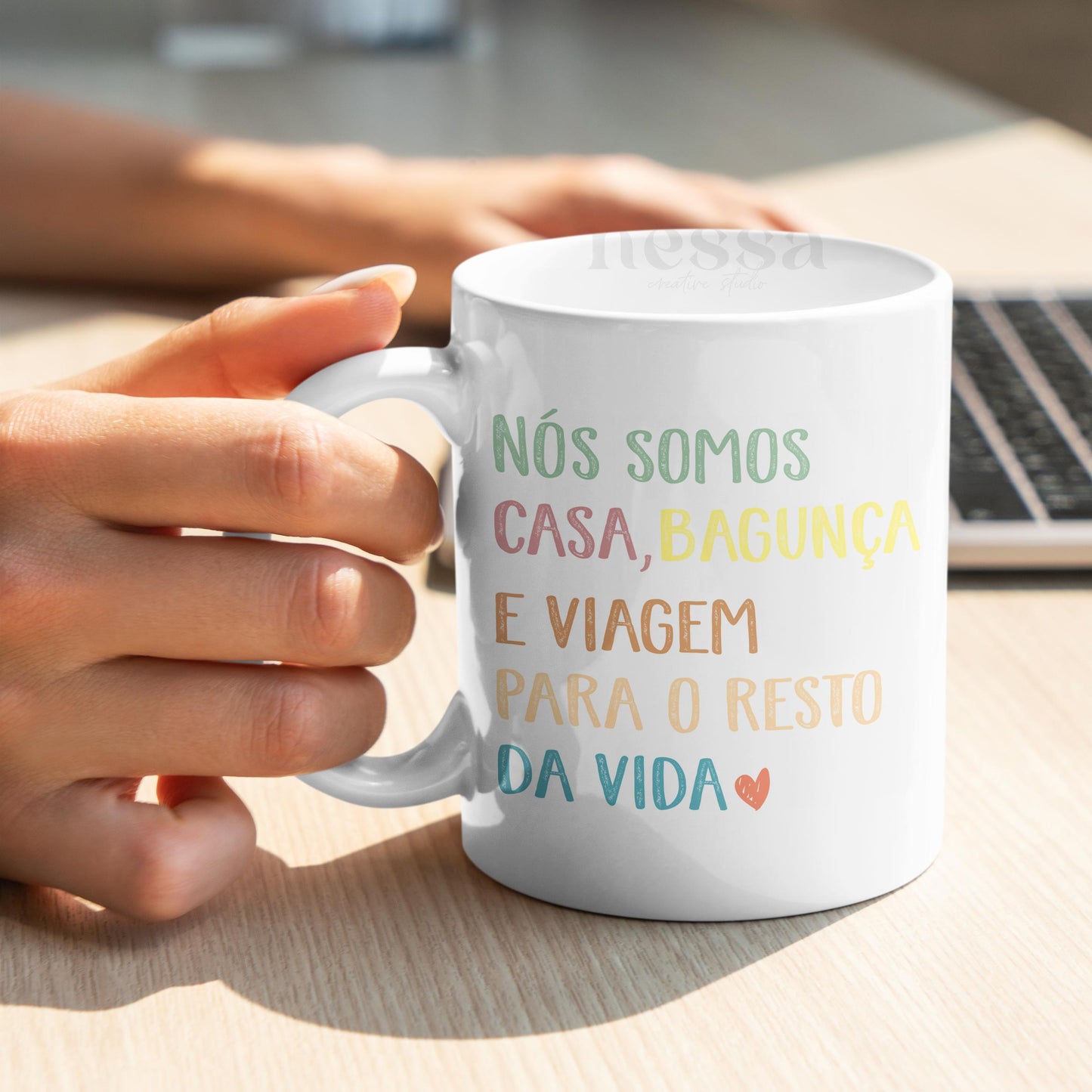 Caneca CASA, BAGUNÇA E VIAGEM