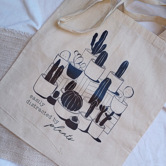 Tote Bag DISTRACTED BY PLANTS