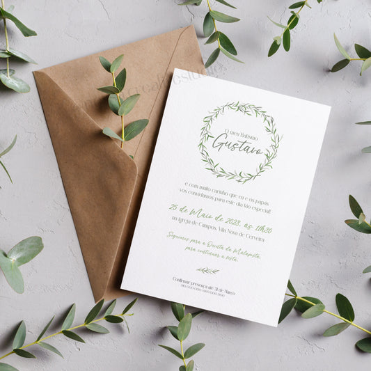 Convite Batismo - Folhinhas