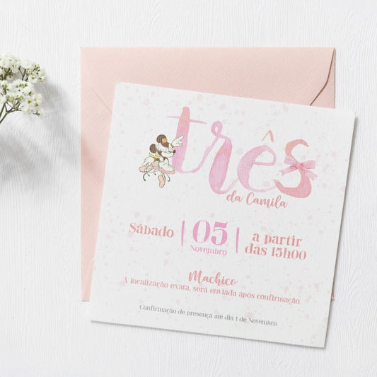 Convite Aniversário - Minnie Mouse